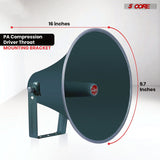5Core PA Horn Speaker Set 2" Compression Driver 600W 16 Ohm Weatherproof Aluminum Body 18 TPI Thread