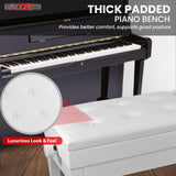 5 Core Duet Piano Bench 3.5 Inch Padded Cushioned Stool Wooden Heavy Duty Musician Chair w Storage