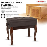 5 Core Piano Bench 3" Padded Cushioned Stool Wooden Heavy Duty Adjustable Musician Chair w Storage