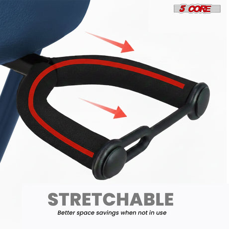 5Core Guitar Stool 3.15" Padded Chair w Backrest Foldable Music Seat Built in Foot Rest Guitar Stand