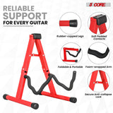 5 Core Guitar Stand A Frame Shape w Soft Foam Arm Non Slip Rubber for Acoustic Electric Bass Ukulele