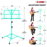 5 Core Music Stand Adjustable 57" Desktop Book Stands Sheet Holder All Metal Portable Bookstand