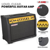 5 Core Guitar Amp 50 Watt  Electric Amplifier w Built in 8" Speaker Portable Mini Amps w Aux