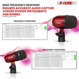 5 Core Conga Mic Snare Tom Set Professional XLR Cardioid Condenser Instrument Microphone Kit