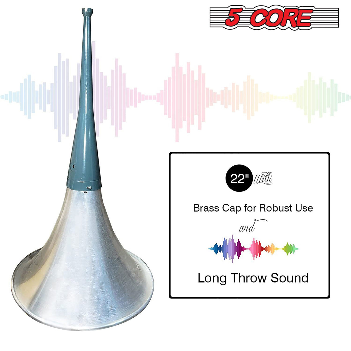 5 Core PA Horn Speaker 500W PMPO Compression Driver in 22 Inch Trumpet Throat Loud Audio System