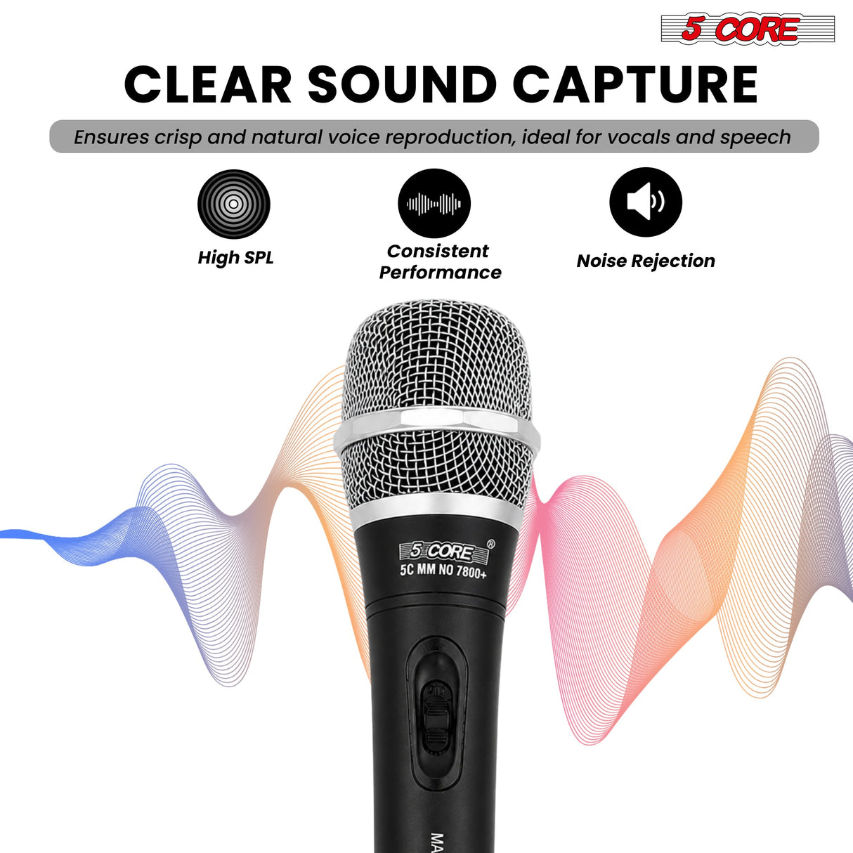 5Core XLR Microphone Dynamic Mic Karaoke Singing Studio Microfono Handheld Mics