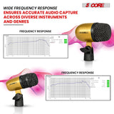 5 Core Conga Mic Snare Tom Set Professional XLR Cardioid Condenser Instrument Microphone Kit