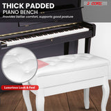 5 Core Piano Bench 3" Padded Cushioned Stool Wooden Heavy Duty Adjustable Musician Chair w Storage