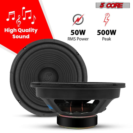 Car audio subwoofer by 5Core designed for strong, punchy bass performance