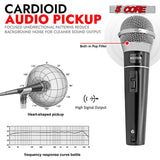 Professional handheld microphone featuring cardioid pickup for noise reduction