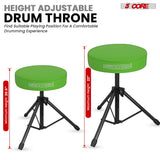 5 Core Drum Throne 3" Thick Padded Memory Foam Comfortable Drummer Stool 330Lb Capacity Adjustable