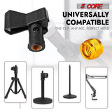 5 Core Microphone Clip Holder 2 Pieces with Screw Adapters 5/8 to 3/8 Inch