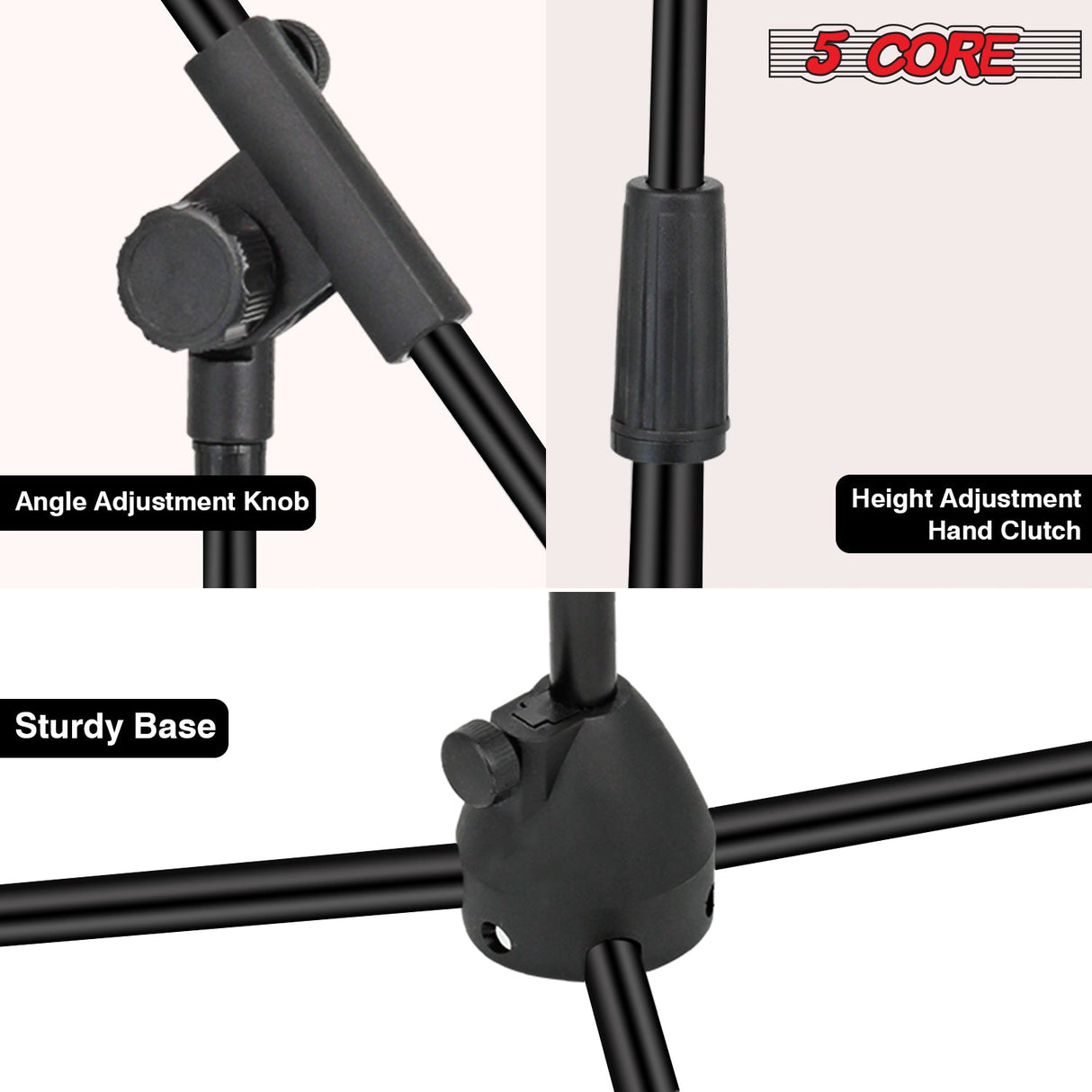 5Core Tripod Mic Stand Adjustable Holder Floor Microphone Boom Arm