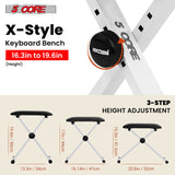 5 Core Keyboard Bench X Style Piano Stool Padded Adjustable Keyboards Chair
