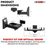 5Core Speaker Wall Mount Adjustable Swivel 11 Inch Space Bookshelf Brackets Pair