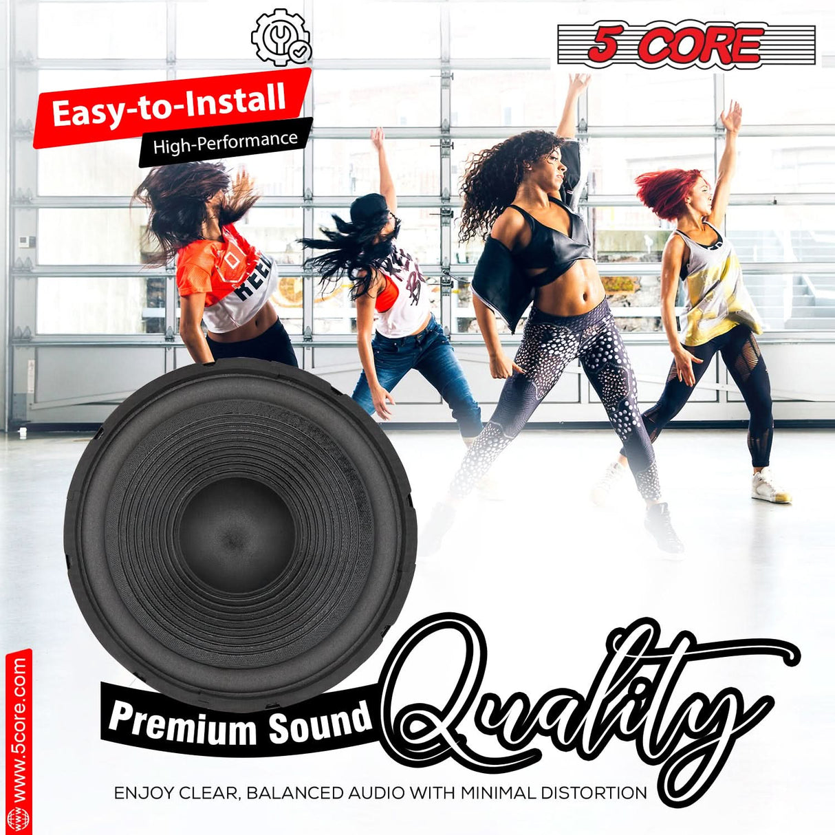 5Core 12" Subwoofer 1200W PA DJ Sub Woofer Audio Pair 8Ohm w Deep Bass Pro Audio Replacement Loud Speaker