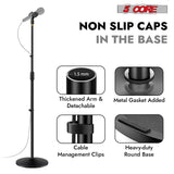 5 Core Mic Stand Pair Round Base Height Adjustable Universal Microphone Mount Stands