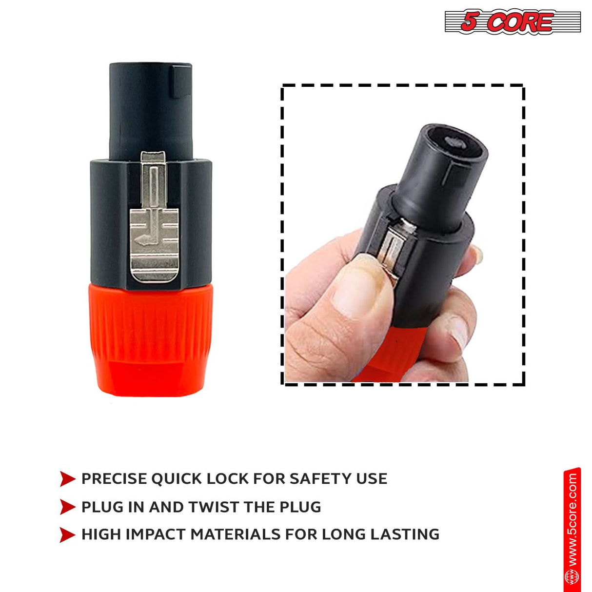 5 Core Speakon Adapter 6 Pack High Quality Audio Jack Male Audio Pin Speaker Adapter Connector