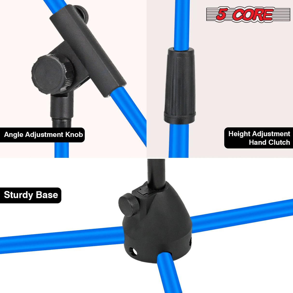 5Core Tripod Mic Stand Adjustable Holder Floor Microphone Boom Arm