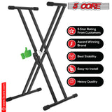 5 Core Keyboard Stand Dual X Shape Gear Adjustable Foldable Portable Key Board DJ Controller Stands