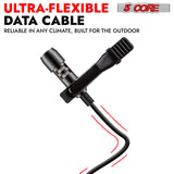 5Core Lavalier Microphone Clip On Professional Grade 3.5mm Lapel Mic Omnidirectional Lav Mic