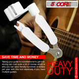 5Core Guitar String Winder Cutter Bridge Pin Remover 3In1 Acoustic Electric Guitars Tool