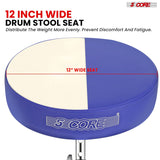 5Core Drum Throne Adjustable Guitar Stool Padded Seat + Drum Practice Pad Snare Drumming Stand