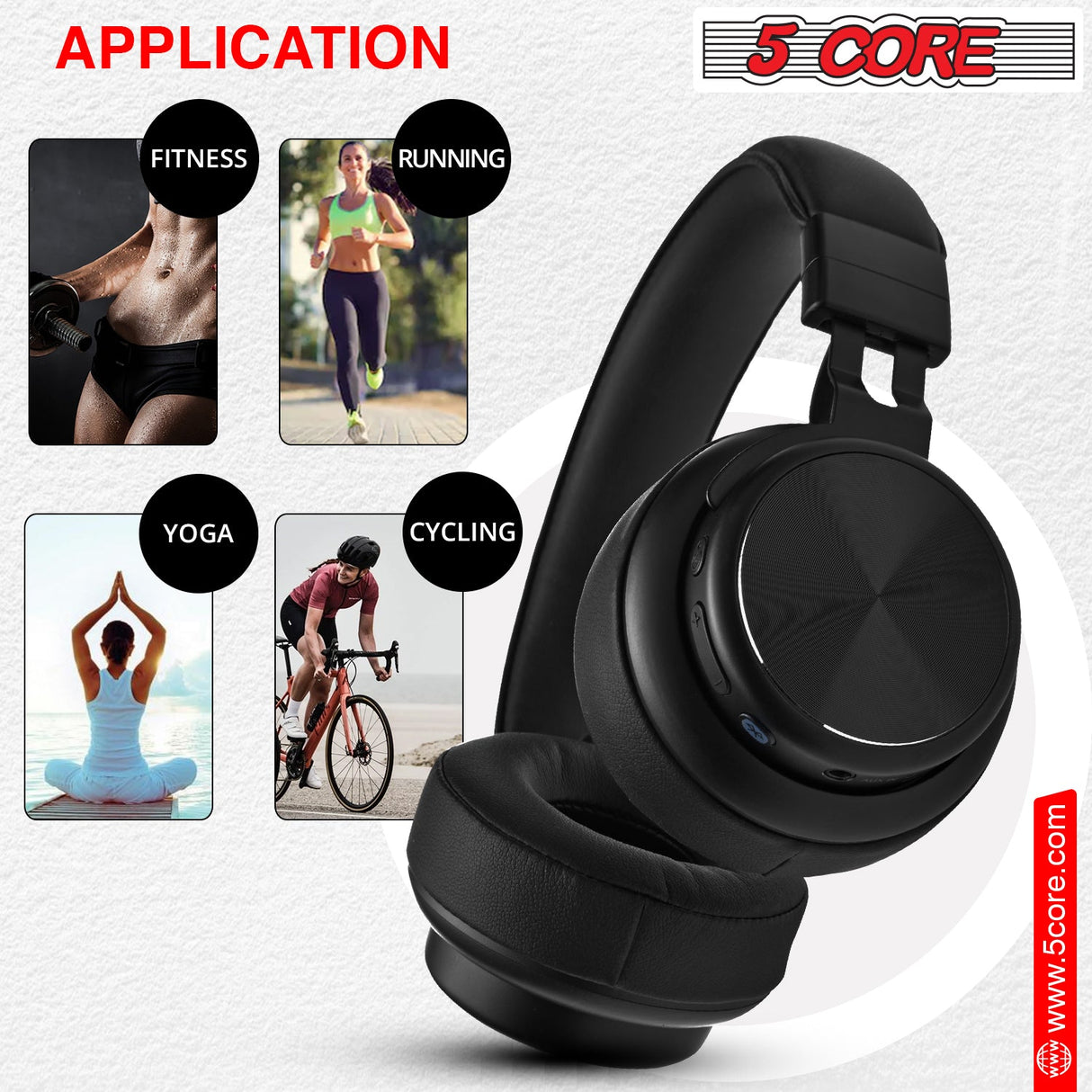 5Core Bluetooth Headphones Wireless Noise Cancelling Audifonos Inalambricos