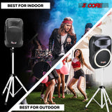5Core Speaker Stand Tripod Tall Adjustable 72 Inch DJ Studio Monitor Stands Pole Mount WHITE