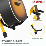 5Core Guitar Stool 3.15" Padded Chair w Backrest Foldable Music Seat Built in Foot Rest Guitar Stand