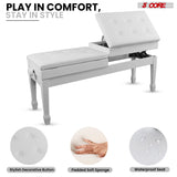 5 Core Duet Piano Bench 3.5 Inch Padded Cushioned Stool Wooden Heavy Duty Musician Chair w Storage