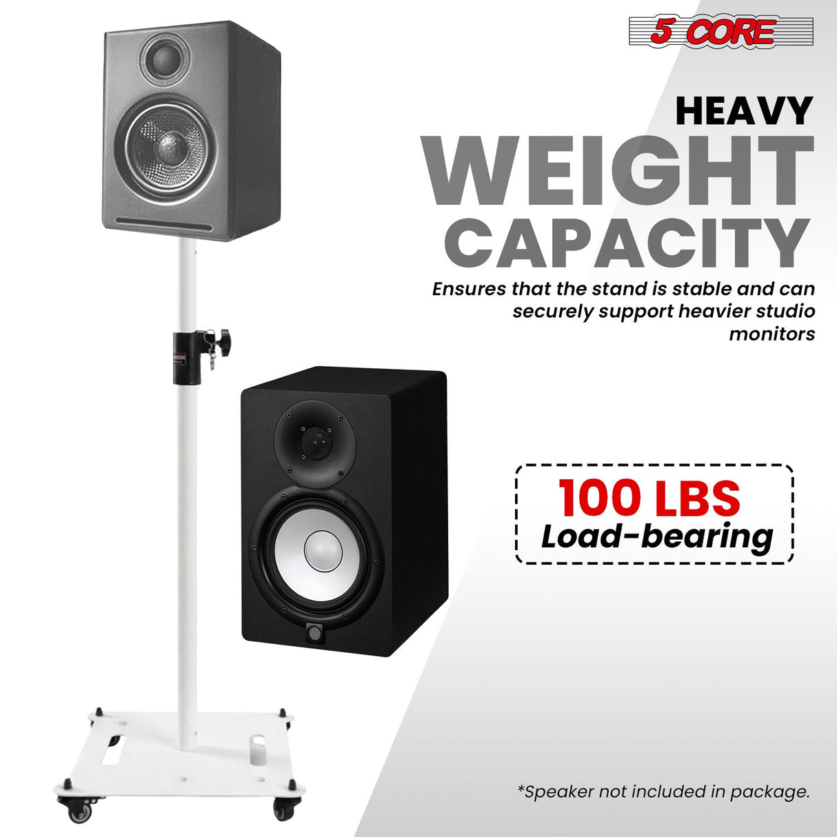 5 Core Speaker Stand Adjustable 61" Heavy Duty PA DJ Tripod Studio Monitor Stands