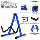 5 Core Guitar Stand A Frame Shape w Soft Foam Arm Non Slip Rubber for Acoustic Electric Bass Ukulele