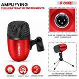 5 Core Conga Mic Snare Tom Set Professional XLR Cardioid Condenser Instrument Microphone Kit