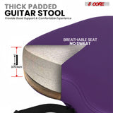 5Core Guitar Stool 3.15" Padded Chair Foldable Heavy Duty Music Seat Built in Foot Rest Guitar Stand