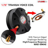 5 Core Compression Driver 2Pc 1″ PA Horn Tweeter Pro Audio 1600W 1.75″ Voice Coil 20Oz Magnet 8Ohm