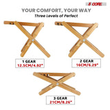 5Core Wooden Guitar Foot Stool 3 Level Adjustable Leg Rest Classical Footrest