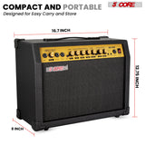 5 Core Guitar Amp 50 Watt  Electric Amplifier w Built in 8" Speaker Portable Mini Amps w Aux