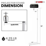 5 Core Projector Stand Floor Adjustable 53" Universal Projectors Support for Home Office & Studio