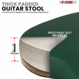 5Core Guitar Stool 3.15" Padded Chair w Backrest Foldable Music Seat Built in Foot Rest Guitar Stand