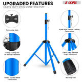 5 Core Speaker Stand Tripod Pair Heavy Duty Adjustable 48" Universal Mount for PA DJ Studio w Bag