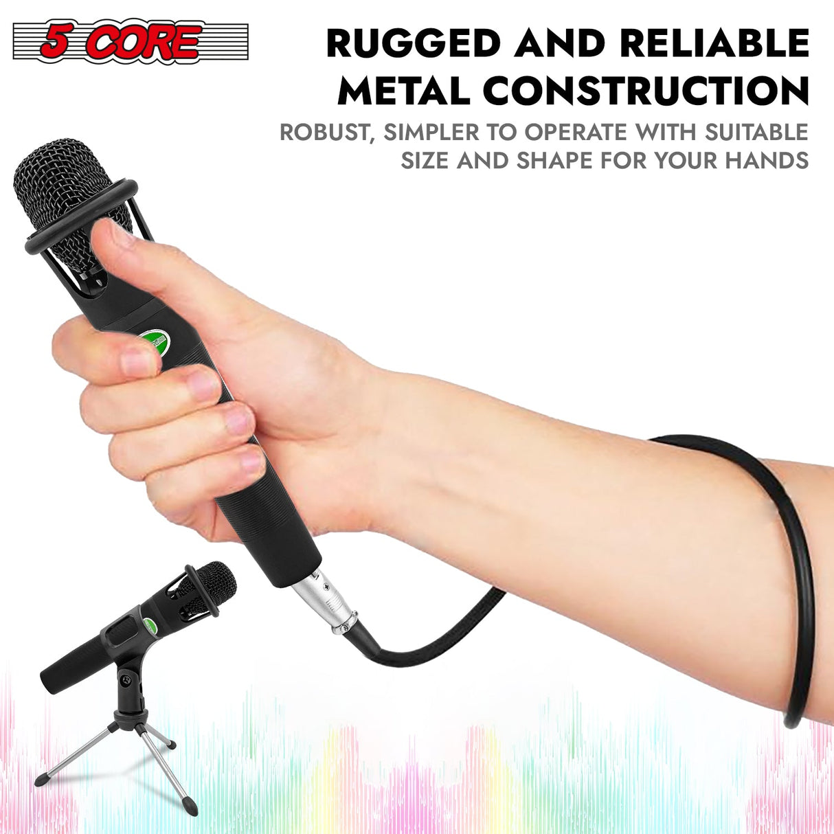 5Core XLR Microphone Dynamic Mic Karaoke Singing Studio Mics Handheld Microfono