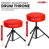 5 Core Drum Throne 3" Thick Padded Memory Foam Comfortable Drummer Stool 330Lb Capacity Adjustable