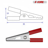 5Core Alligator Clips Electrical Metal Battery Jumper Clamps nsulated Gator Clip