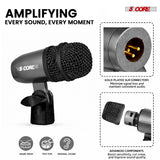 5Core Snare Mic XLR Cardioid Tom Drum Kick Instrument Microphone BLACK