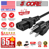 5Core AC Power Extension Cord 10Ft 3 Prong Adapter 16AWG/2C 125V 13A US Male to Female