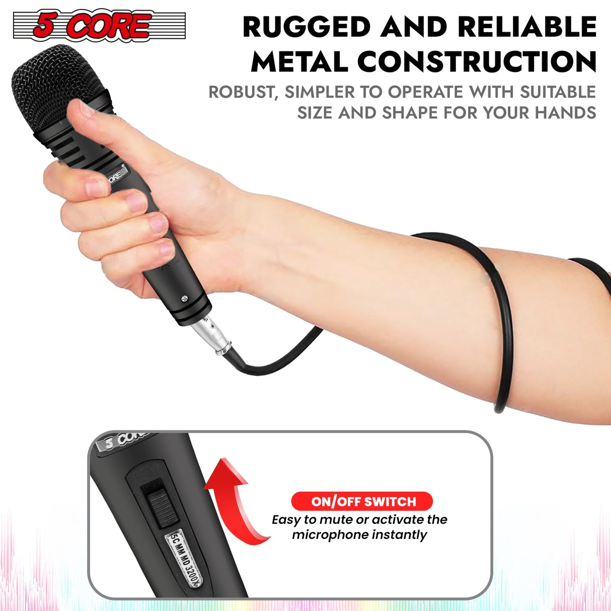 5Core XLR Microphone Dynamic Mic Karaoke Singing Studio Microfono Handheld Mics