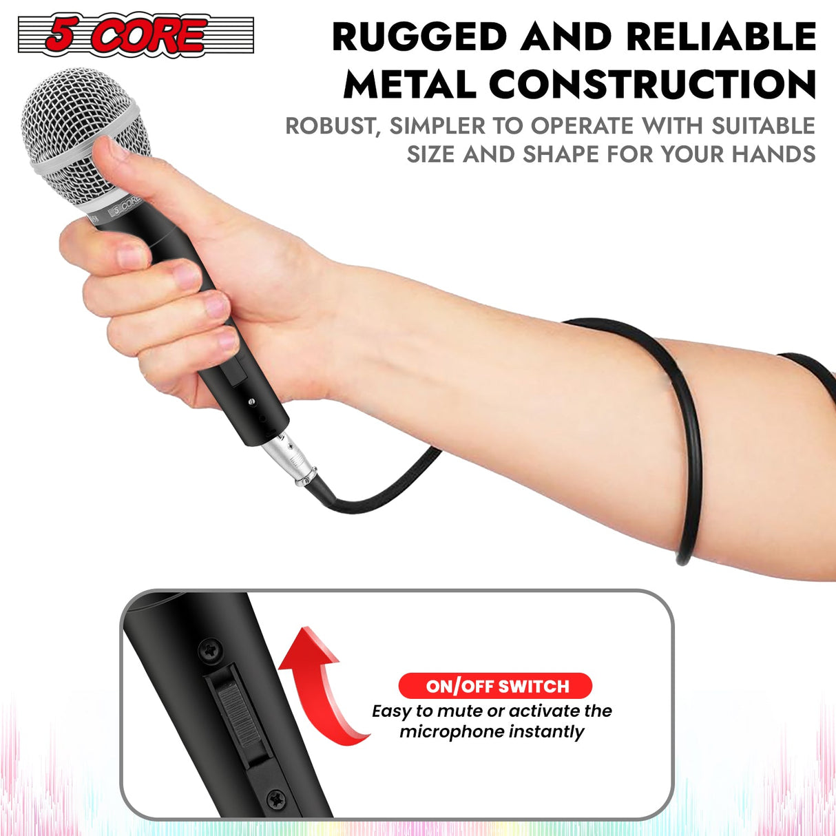 5Core XLR Microphone Dynamic Mic Karaoke Singing Studio Microfono Handheld Mics
