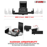 5Core Speaker Wall Mount Adjustable Swivel 11 Inch Space Bookshelf Brackets Pair