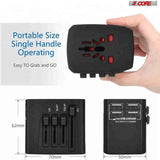 5Core Universal Travel Adapter International Power Adapters 2 Pack Multicharger Plug